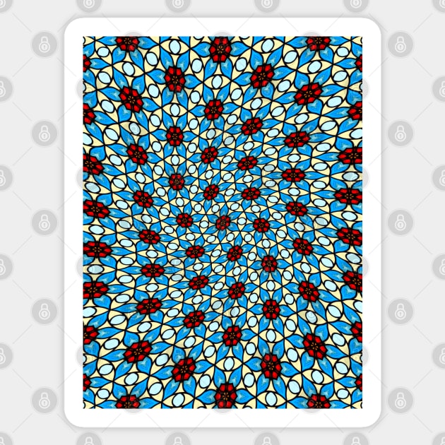 Sky Blue Flower Pattern Sticker by PatternFlower